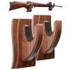 Gun Rack Wall Mount Hold Up Displays Horizontal Gun Rack and Shotgun Hooks Store Rifle Shotgun Bow Real Hardwood Hanger Brown